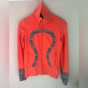 Lululemon Womens Salmon In Stride Full Zip Workout Jogging Jacket Size 4